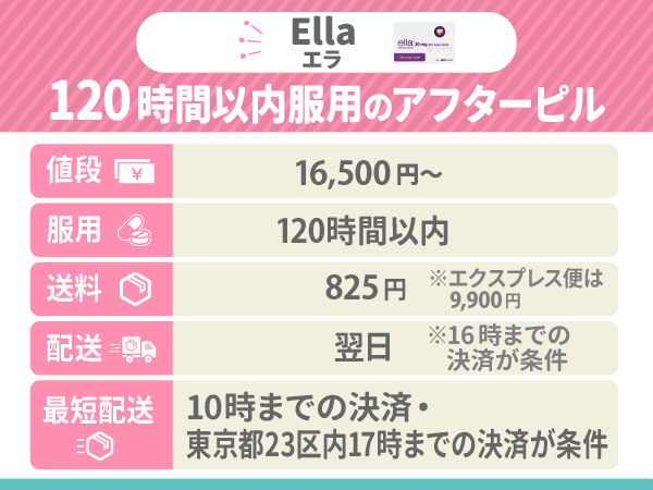 120時間以内服用のアフターピルはElla（エラ）